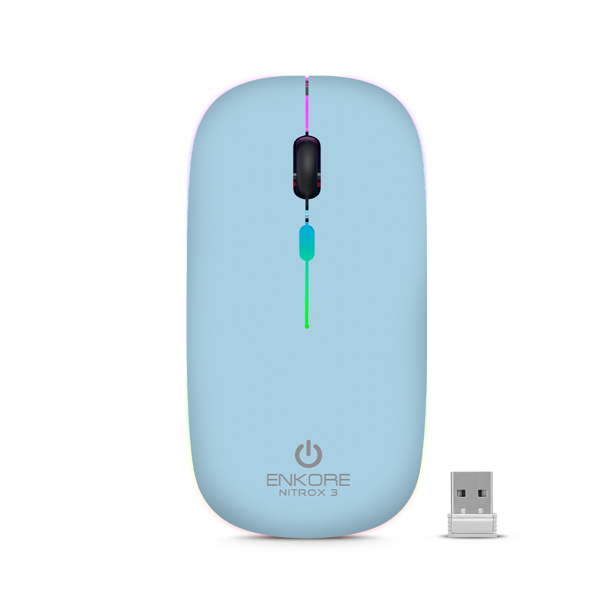 26986-impulso-informatico MOUSE ENKORE NITROX 3 ENK M205 BT WIFI RECARG CIAN - Imagen 1