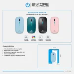 MOUSE ENKORE NITROX 3 ENK M205 BT WIFI RECARG CIAN - Imagen 2