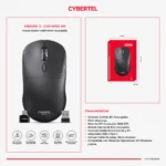 MOUSE CYBERTEL ENDURE 3 BLACK CYB M702-3M BT WIFI RECARGABLE - Imagen 2
