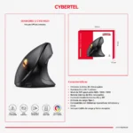 MOUSE CYBERTEL DIAMOND 3 CYB M521 VERTICAL BT WIFI RECARGABLE - Imagen 2