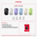 MOUSE CYBERTEL ACCORD CYB M701-3M BT WIFI RECARG PURPLE - Imagen 3