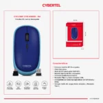 MOUSE CYBERTEL CYCLONE CYB M500B BT WIFI RECARG AZUL - Imagen 2